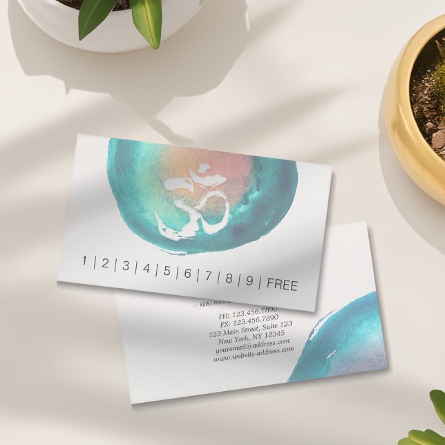 Watercolor Om Symbol YOGA Instructor Loyalty Punch (Creator Uploaded)