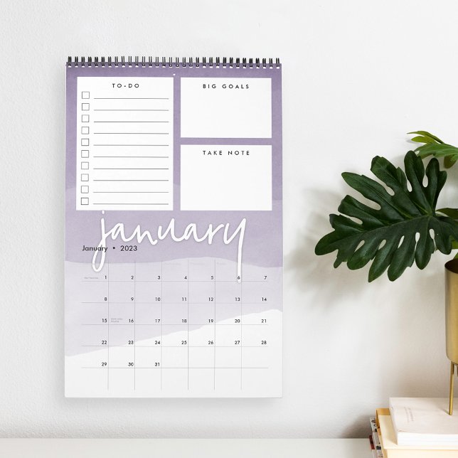 Watercolor Ombre Monthly Planner Calendar (Creator Uploaded)