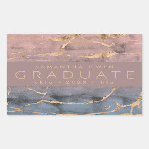 watercolor ombre oasis modern golden foil veins an rectangular sticker