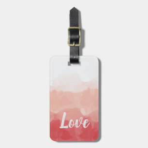 Watercolor Ombre Red and Pink Gradient Love Luggage Tag