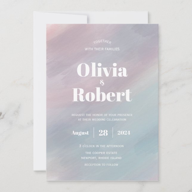 Watercolor Ombre Wedding Invitation (Front)