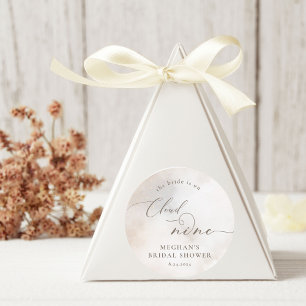 Watercolor On Cloud 9 Bridal Shower Favours Classic Round Sticker
