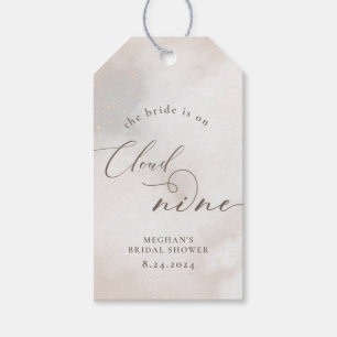 Watercolor On Cloud 9 Bridal Shower Favours Gift Tags