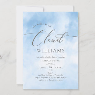 Watercolor On Cloud 9 Bridal Shower Invitation