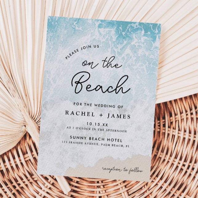 Watercolor On The Beach Wedding Invitation (Creator Uploaded)