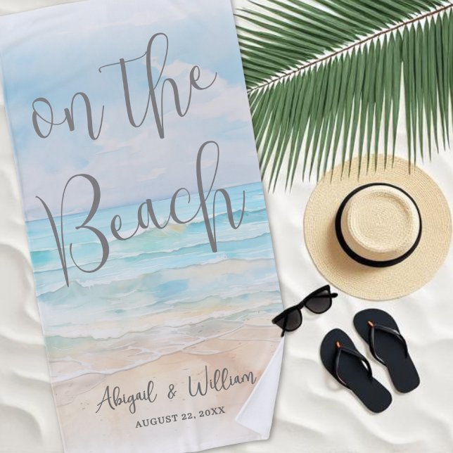 Watercolor On The Beach Wedding Towel (Watercolor On The Beach Wedding Towel )