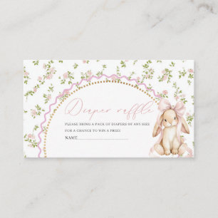 Watercolor one birthday bunny grandmillenial bab Enclosure Card