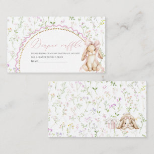 Watercolor one birthday bunny grandmillenial bab Enclosure Card