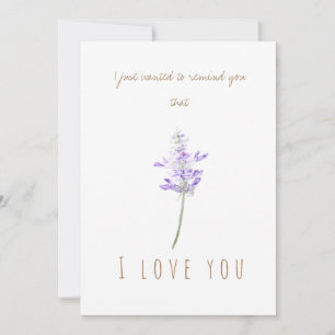 watercolor one purple lavender  greeting card