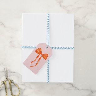 Watercolor Orange Bow Gift Tags