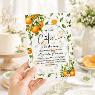 Watercolor Orange Citrus Baby Shower Invitation