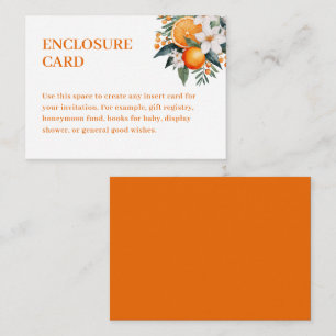 Watercolor Orange Citrus Mandarin Greenery Enclosure Card