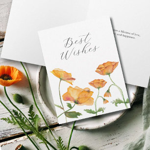 Watercolor Orange Floral Bridal Shower Card