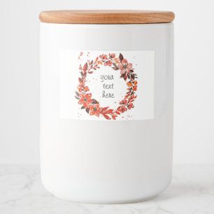 Watercolor Orange Floral Food Label