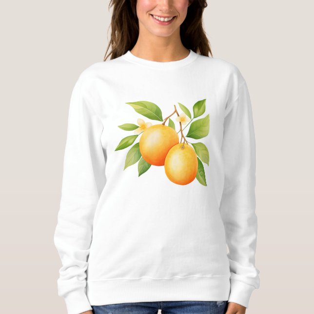 Watercolor Orange Flower Sweatshirt (Front)