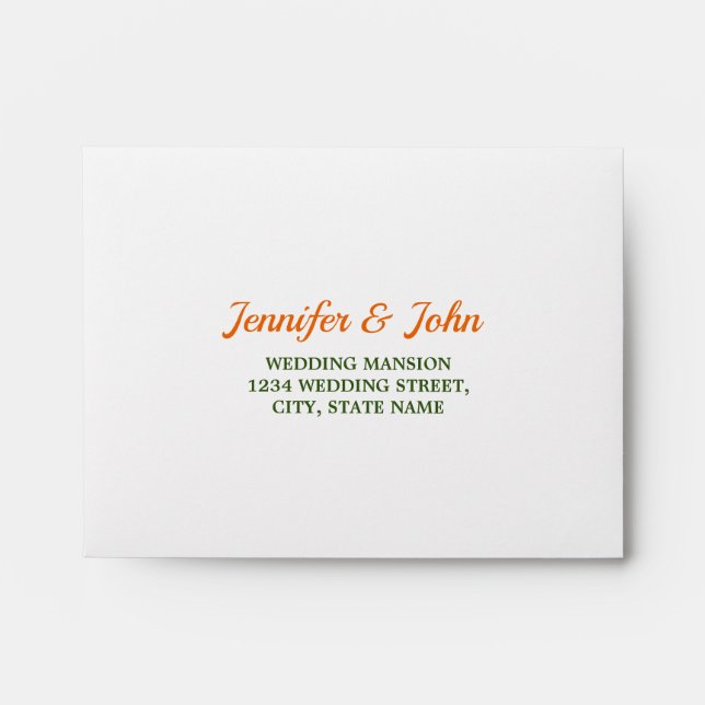 Watercolor Orange Fruit Botanical Wedding Card Envelope (Front)