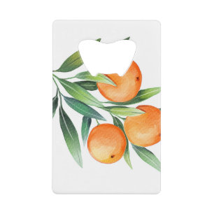 Watercolor Orange Fruits: Branches Isolated.