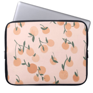 Watercolor orange fruits seamless pattern laptop sleeve