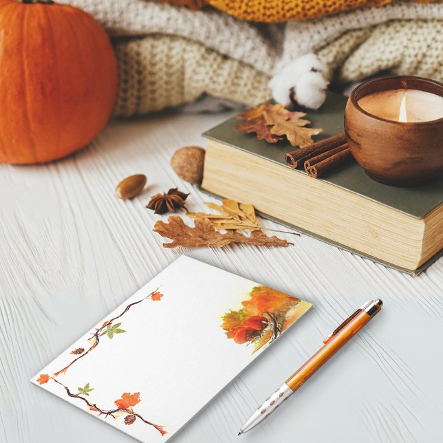 Watercolor Orange Funtional Autumn  Notepad (Watercolor Orange Funtional Autumn Notepad)