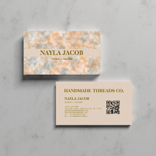 Watercolor Orange & Grey Handmade Clothing  Business Card