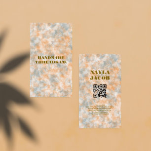 Watercolor Orange & Grey Handmade Clothing  Business Card