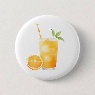 Watercolor Orange Juice 6 Cm Round Badge
