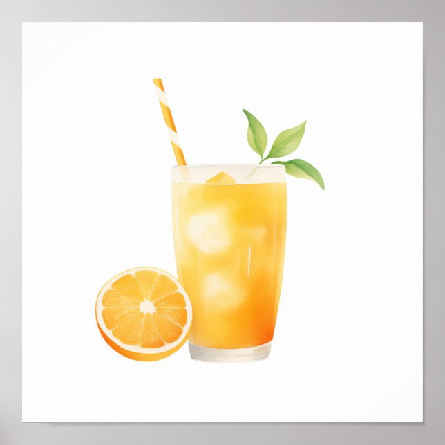 Watercolor Orange Juice Poster (Front)