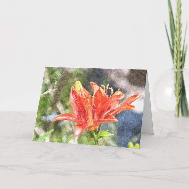 Watercolor Orange Lily Notecard (Front)