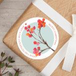 Watercolor orange pink Holy berries Christmas  Classic Round Sticker<br><div class="desc">Modern watercolor hand painted red berries making a stylish holidays / Christmas gift wrap or envelope seal round sticker.            Easy to personalise with your text!</div>