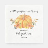 Watercolor orange Pumpkin baby shower