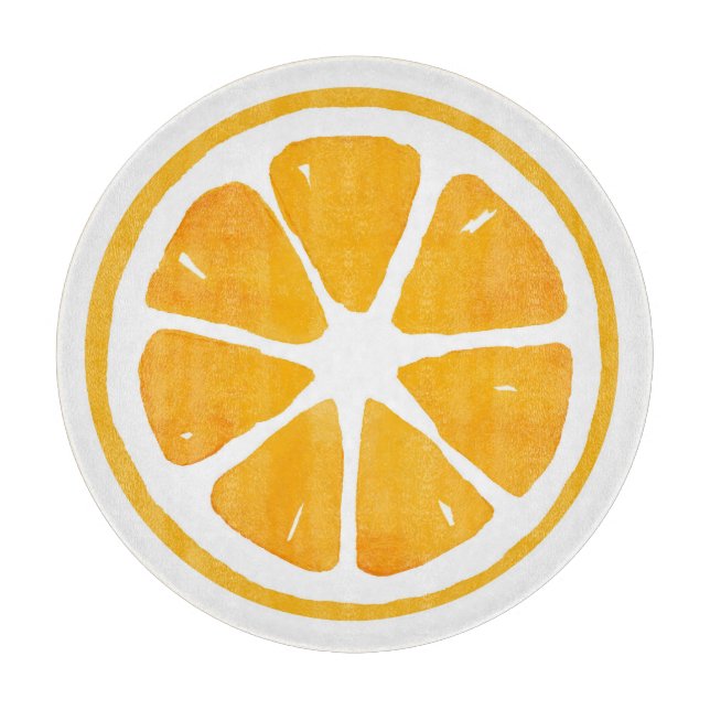 Watercolor Orange Slice Cutting Board (Front)