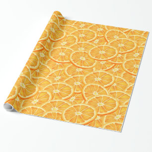 Watercolor Orange Slices Wrapping Paper