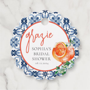 Watercolor Orange Spritz Grazie  Favour Tags