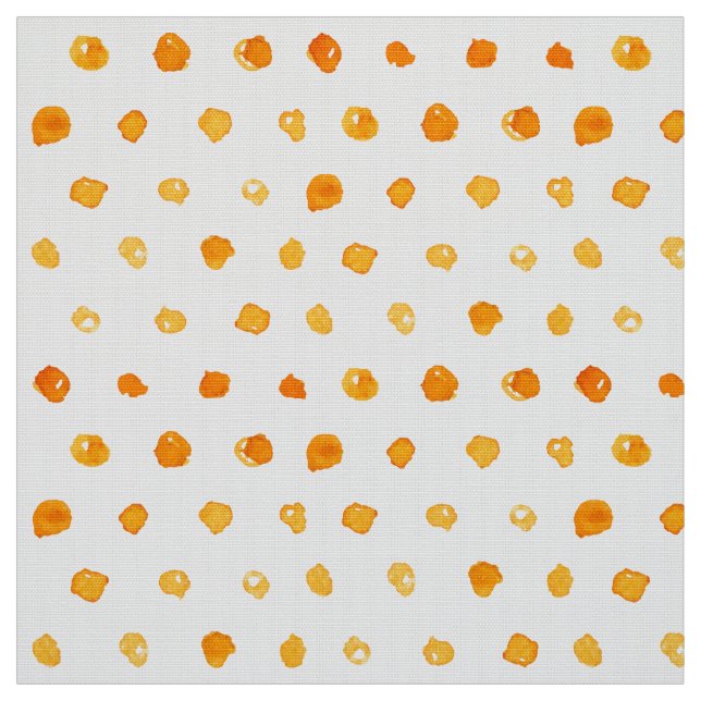 Watercolor Orange Yellow Dot Pattern Fabric (Swatch)