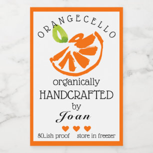Watercolor Orangecello For A Small Bottle Label
