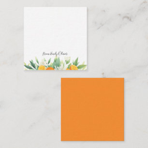 Watercolor Oranges and Greenery - Custom Name Card