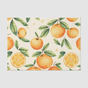 Watercolor Oranges Citrus Pattern Tissue Paper