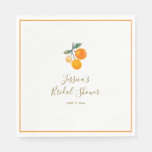 Watercolor Oranges Cute Citrus Fruit Bridal Shower Napkin