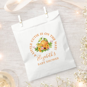 Watercolor Oranges Floral Little Cutie Baby Shower Favour Bags