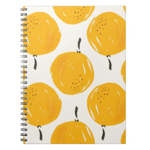 Watercolor oranges fruit hand painted illustration notebook