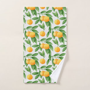 Watercolor oranges or tangerines pattern hand towel