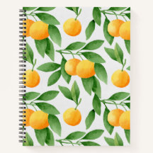Watercolor oranges or tangerines pattern