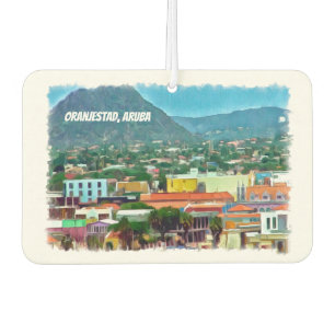 Watercolor Oranjestad, Aruba Car Air Freshener