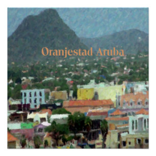 Watercolor Oranjestad, Aruba Poster