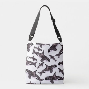 Watercolor Orca Crossbody Bag