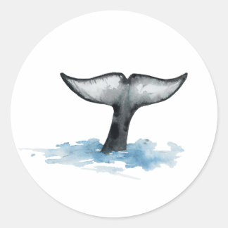 Watercolor Orca Tail Flukes stickers