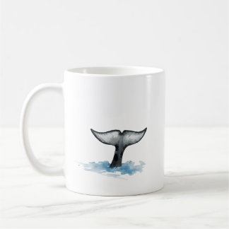 Watercolor Orca Tail Flukes stickers Coffee Mug