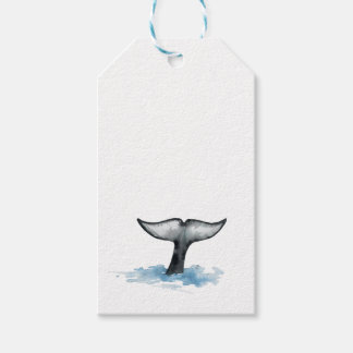 Watercolor Orca Tail Flukes stickers Gift Tags