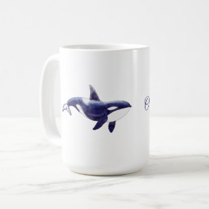 Watercolor Orca Whale Baby Shower Coffee Mug