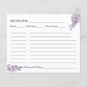 Watercolor Orchid Recipe card